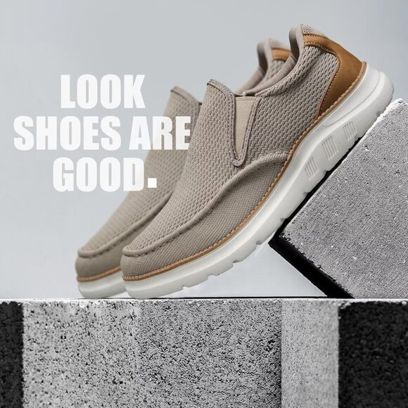 〽️Men\'s Closed Toe Loafers Khaki Sneakers Pull-On Walking Comfort Casual Shoes main image 7